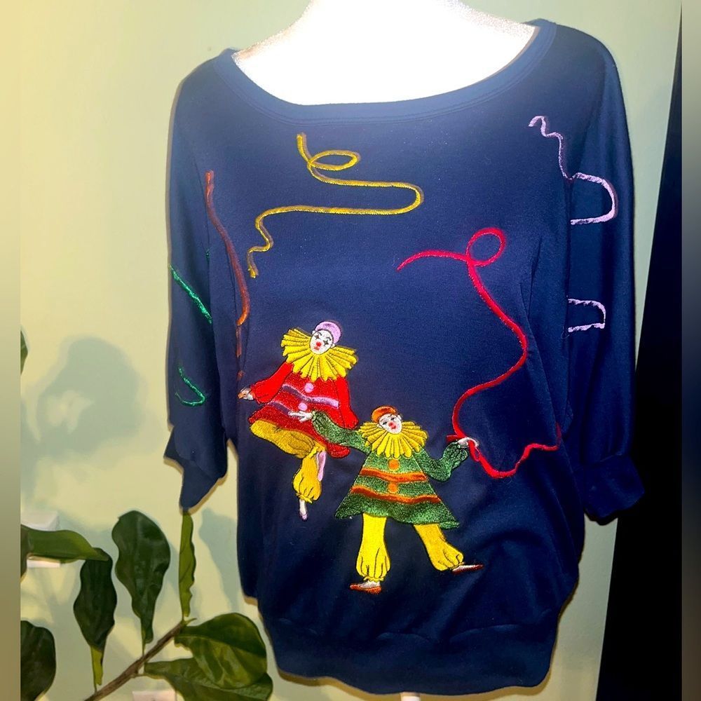 Cyn Lee Shirlee SZ Small VINTAGE Clowns